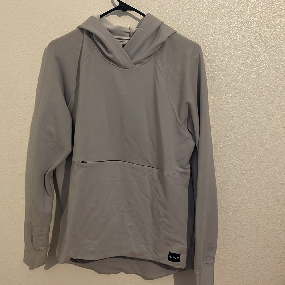Hurley grey hoodie zipper pocket in the front size medium